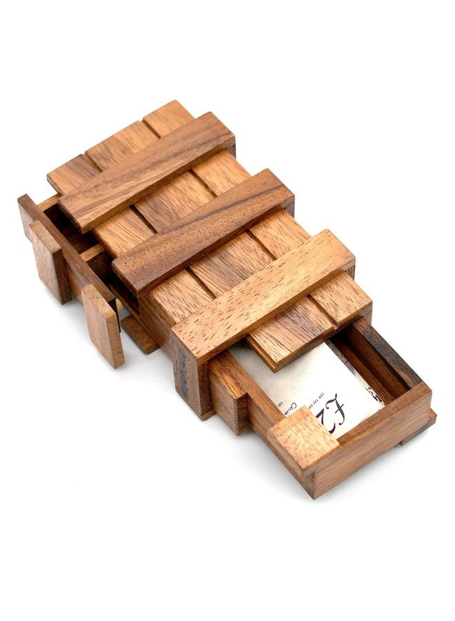 BSIRI Secret Puzzle Box- Brain Teaser Wooden Box with Hidden Compartments - Ideal Money Box, Stash Box, Jewelry Box, 3D Puzzle Lock Box, Gift Card, Money Puzzle Box for Cash Gift (Double Magic Box) - Image 1