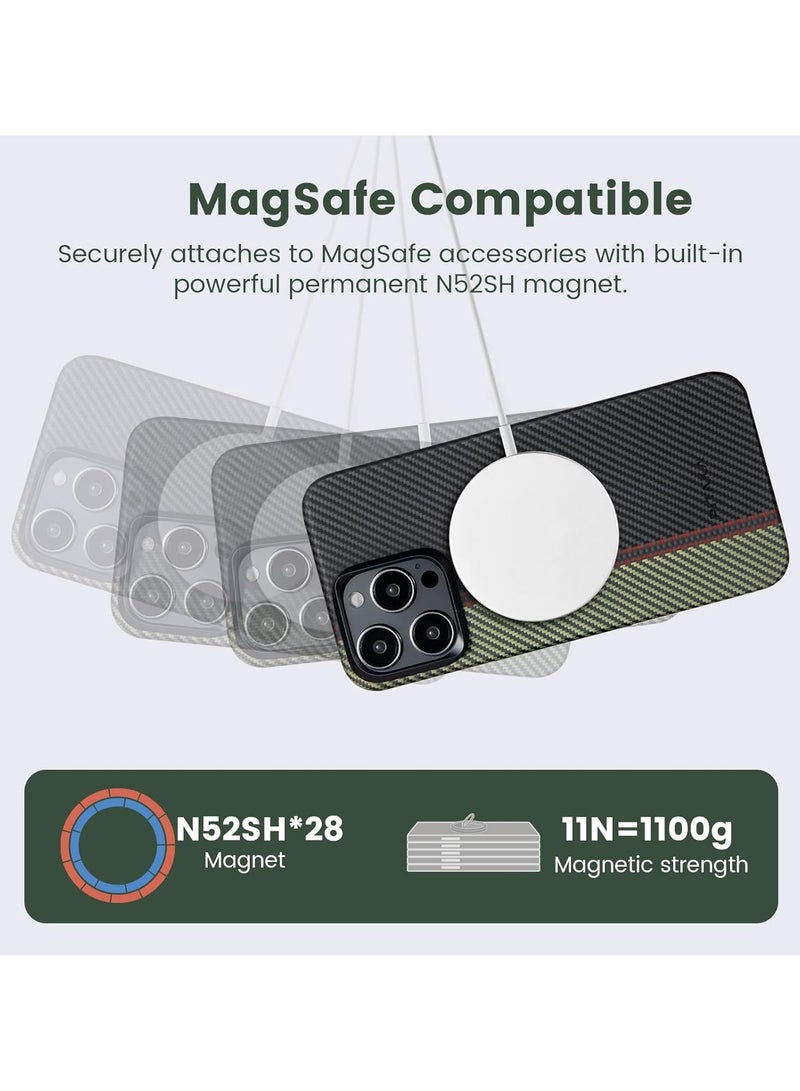 PITAKA Case for iPhone 15 Pro Compatible with MagSafe, Slim & Light iPhone 15 Pro Case 6.1-inch with a Case-Less Touch Feeling, 600D Aramid Fiber Made [Fusion Weaving MagEZ Case 4 - Overture]  - Image 3