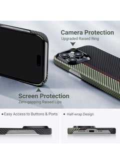 PITAKA Case for iPhone 15 Pro Compatible with MagSafe, Slim & Light iPhone 15 Pro Case 6.1-inch with a Case-Less Touch Feeling, 600D Aramid Fiber Made [Fusion Weaving MagEZ Case 4 - Overture]  - Image 5