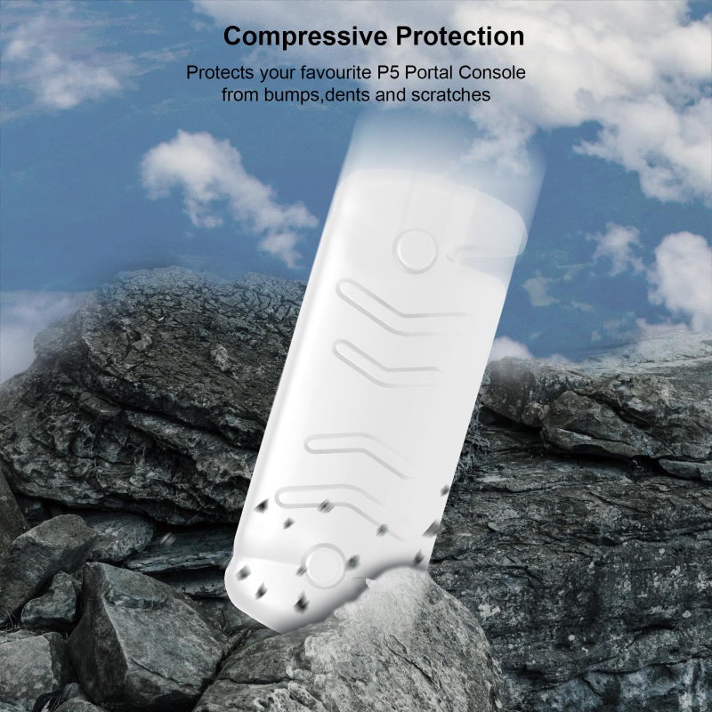 JOYTORN Full Protective Case Cover Compatible with PlayStation Portal Remote Player,PS5 Portal Case with Detachable Front Shell,Frosted Anti-Slip Handheld Design(White) - Image 3
