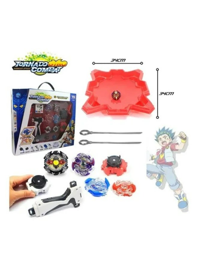 BeyBlade Gyro Burst Battling Spinning Tops Set of 4 with Launcher Grip, Bey Battle Fighting Top Toy for Boys & Girls, High Speed Metal Burst Combat Spinner Set for Kids Competition Game - Image 2