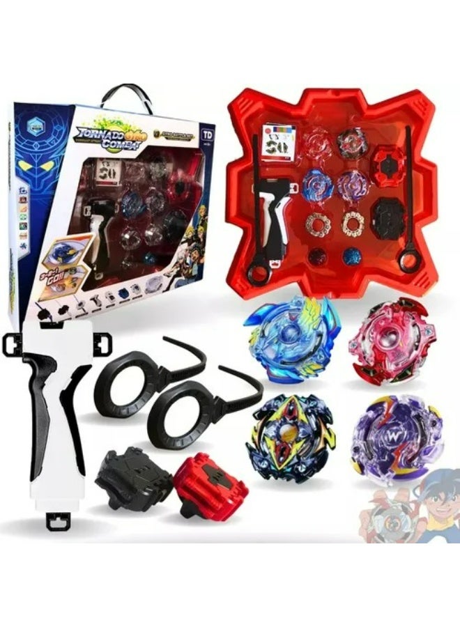 BeyBlade Gyro Burst Battling Spinning Tops Set of 4 with Launcher Grip, Bey Battle Fighting Top Toy for Boys & Girls, High Speed Metal Burst Combat Spinner Set for Kids Competition Game - Image 3