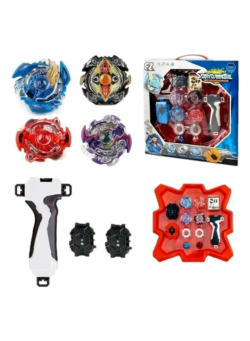 BeyBlade Gyro Burst Battling Spinning Tops Set of 4 with Launcher Grip, Bey Battle Fighting Top Toy for Boys & Girls, High Speed Metal Burst Combat Spinner Set for Kids Competition Game - Image 1