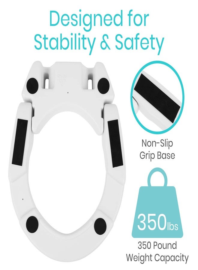 Vive Hinged Toilet Seat Riser Elevated Raised Seat Lifter For Handicapped Elderly And Seniors Medical Handicap Bathroom Safety Height Chair Tall High Portable Extender Standard Multi - Image 3