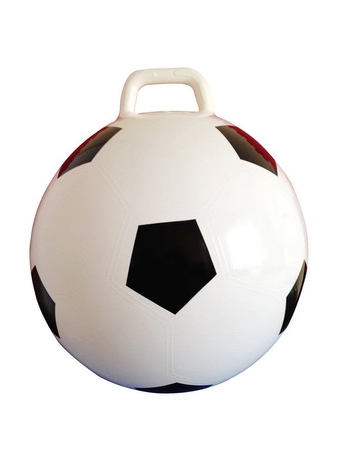 AppleRound Space Hopper Ball with Pump in Soccer Ball Style, 15in / 38cm Diameter for Ages 3-5, Kangaroo Bouncer, Hoppity Hippity Hop Ball, Sit-on Bouncy Ball with Handle - Image 1