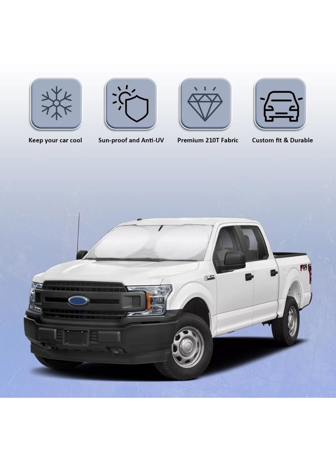 INSAUTO Windshield Sun Shades Sunshade fit for Ford F150 2021 2022 2023 2024 Front Window Shield Sun Visor Protector for Ford F150 F-150 Lariat King Ranch Platinum XL XLT Limited Raptor Truck Car Accessories - Image 2