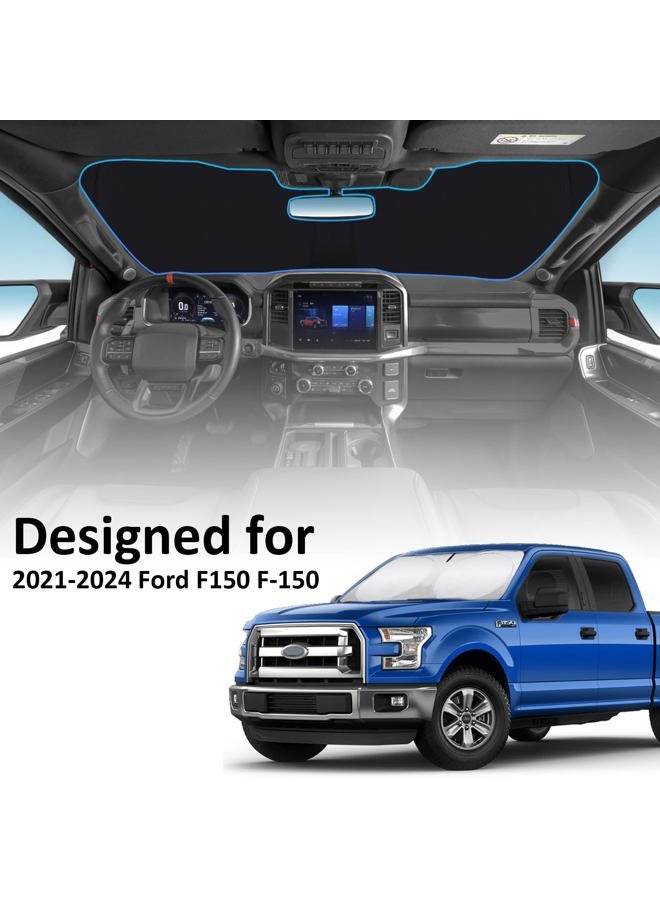 INSAUTO Windshield Sun Shades Sunshade fit for Ford F150 2021 2022 2023 2024 Front Window Shield Sun Visor Protector for Ford F150 F-150 Lariat King Ranch Platinum XL XLT Limited Raptor Truck Car Accessories - Image 3
