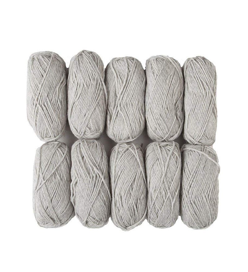 Knit Picks Wool of The Andes Yarn Pack  10 Skeins of Gray 100 Wool Worsted Weight Yarn Dove Heather
