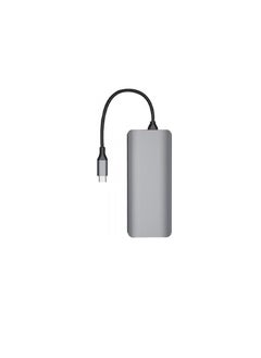 Generic YOOO 12-in-1 Type-C Hub, USB 3.0, Dual HDMI, RJ45 LAN, SD/TF Card Reader, 3.5mm Audio Jack, Type-C, 4K HD, PD Fast Charging – Grey  - Image 4