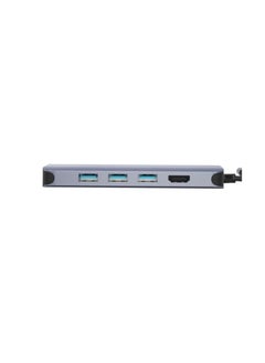 Generic YOOO 12-in-1 Type-C Hub, USB 3.0, Dual HDMI, RJ45 LAN, SD/TF Card Reader, 3.5mm Audio Jack, Type-C, 4K HD, PD Fast Charging – Grey  - Image 5