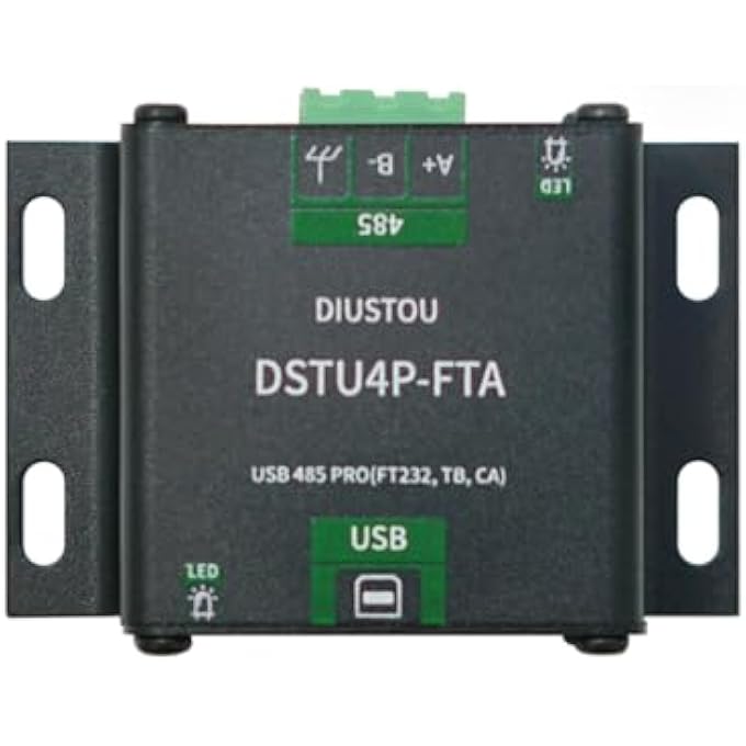 diustou FT232 USB 485 INTERCONVERTIBLE SERIAL MODULE SP3485 INDUSTRIAL PROTECTED SERIAL ADAPTER WITH ISOLATION METAL HOUSING LIGHTNING PROTECTION SURGE PROTECTION 2M BAUD RATE WITH DATA CABLE - Image 1