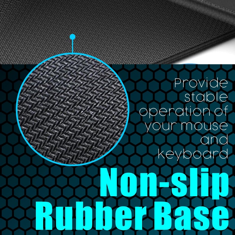 iEZZONE Excel Shortcut Keys Mouse Pad|Excel Cheat Sheet Desk Pad - Large XL Cheat Sheet Gaming Mouse pad | PC Office Spreadsheet Keyboard Mat | Non-Slip Stitched Edge (Black) - Image 4
