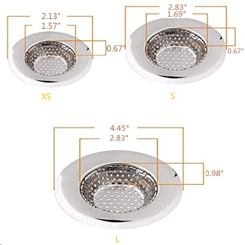 Feeke Hair Catcher Shower Drain(3 Pack), Bathtub Drain Cover, Sink Tub Drain Stopper, Sink Strainer for Kitchen and Bathroom, Hair Stopper for Bathtub Drain Cover Size from 2.13'' to 4.5''. - Image 2