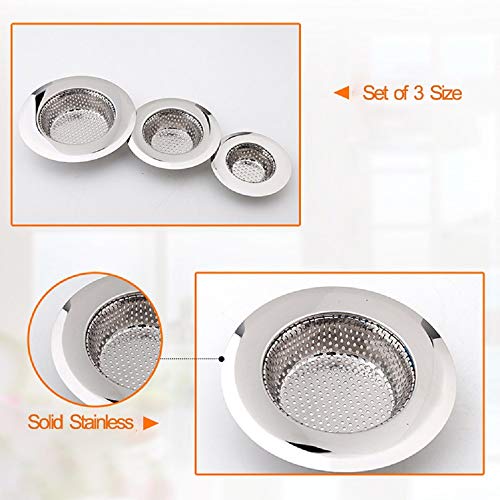 Feeke Hair Catcher Shower Drain(3 Pack), Bathtub Drain Cover, Sink Tub Drain Stopper, Sink Strainer for Kitchen and Bathroom, Hair Stopper for Bathtub Drain Cover Size from 2.13'' to 4.5''. - Image 4