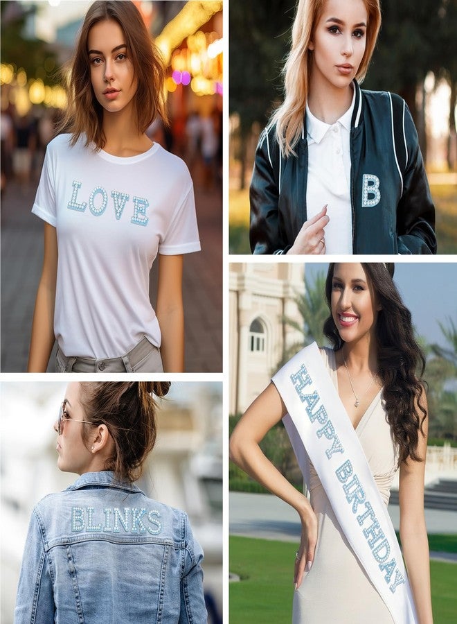 ASTARON Self-Adhesive Letter Stickers with Beads and Rhinestones (26, Blue, 4.5 cm) - Image 5