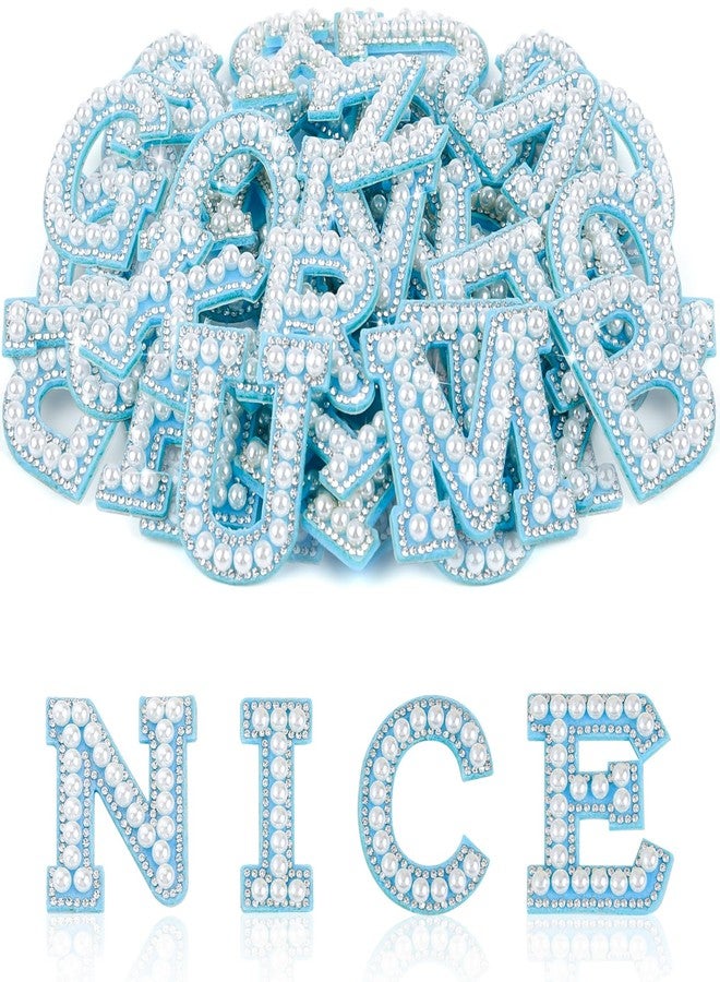 ASTARON Self-Adhesive Letter Stickers with Beads and Rhinestones (26, Blue, 4.5 cm) - Image 1
