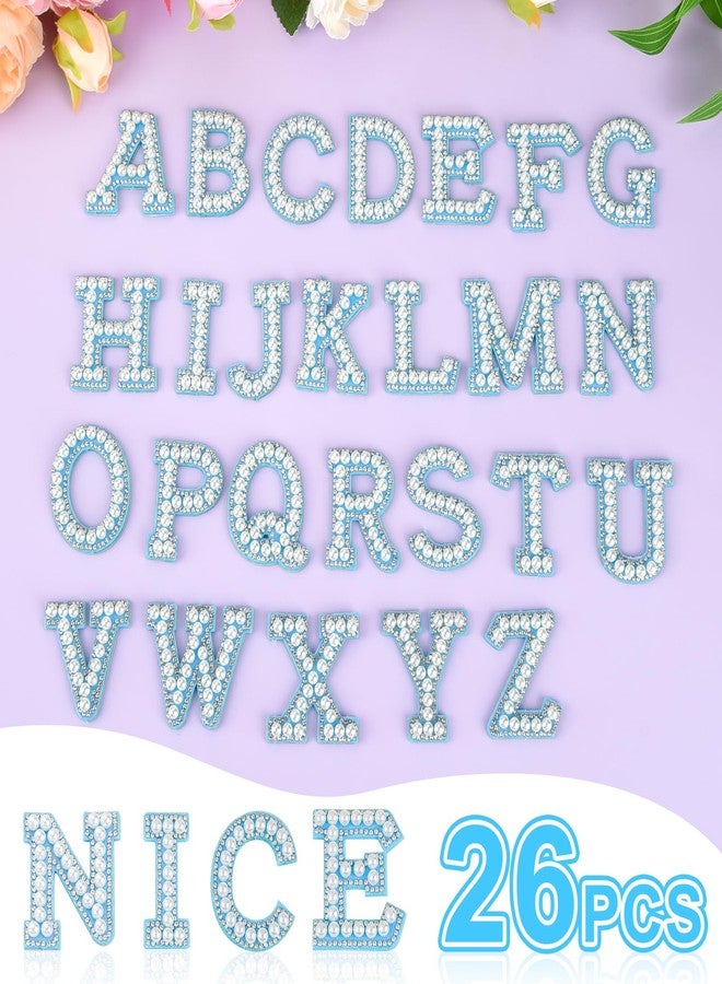 ASTARON Self-Adhesive Letter Stickers with Beads and Rhinestones (26, Blue, 4.5 cm) - Image 3