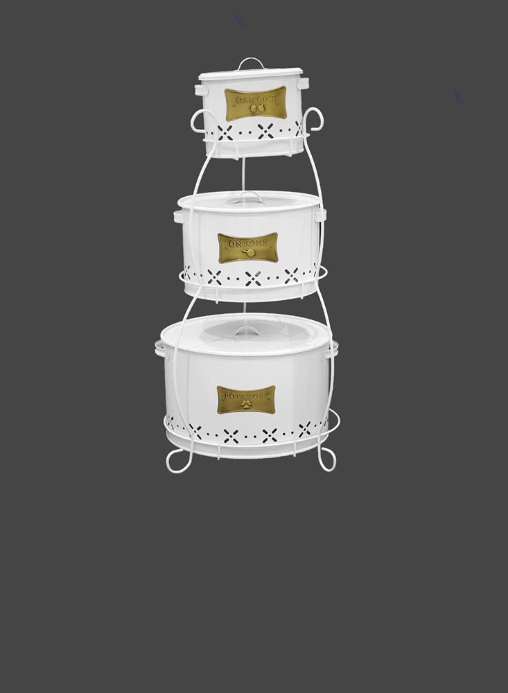 Bucket-shaped onion and potato storage basket  - Image 1