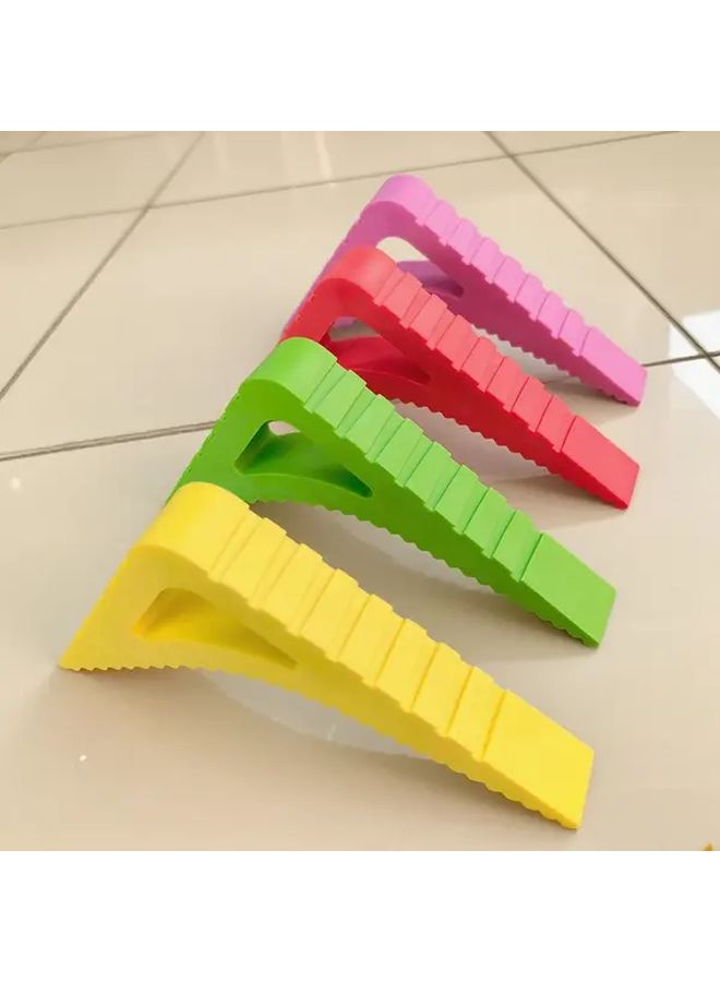 Black Rubber Door Stopper Multifunctional Anti Collision Durable 4pcs - Image 1