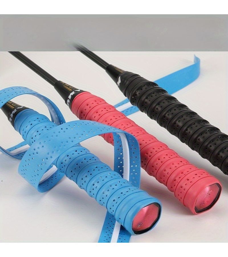 3 Pack Blue Keel Grip Tape Non Slip Perforated Sweat Absorbent for Tennis Rackets Badminton Rackets Softball Bats Baseball Bats Table Tennis Rackets Fishing Rods Bicycle Handlebars Sweatband - Image 5