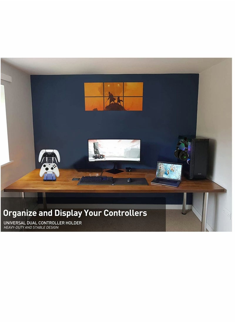 Generic - Gaming Accessories, Controller Holder, Dual Controller Stand, For Ps5 Ps4 Xbox, For Switch, For Gaming Accessories, Build Game Fortresses (Deepblue) - Image 1