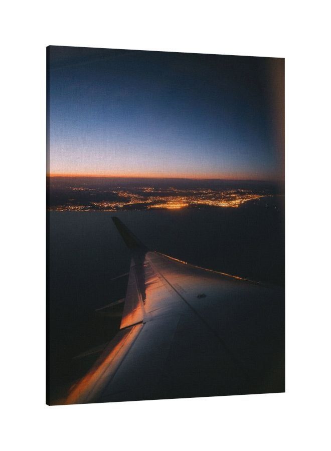 RKN Decorative Printed Framed Canvas Wall Art Blue/Orange 60 x 80centimeter - Image 1