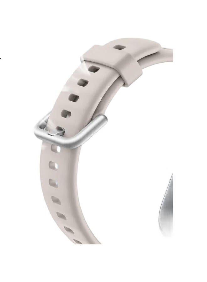 Freeson Compatible With Huawei Watch Fit3 Strap, Smart Sports Watch Quick-Release Wristband, Huawei Watch Fit3 Detachable Replacement Liquid Silicone Skin-Like Soft Strap, Gray And White - Image 2