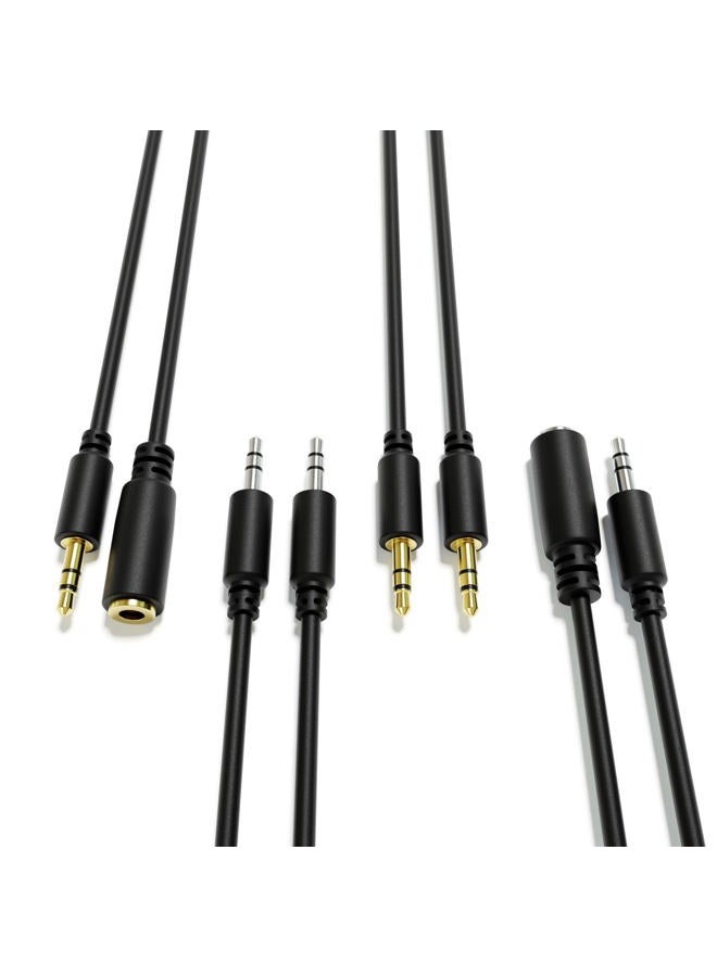 ExcelValley Audio AUX Extension Cables Leads - Stereo Mini Jack TRS 3.5mm 1/8" [Nickel Plated | Male to Male | 60 cm - 23.62"] - Image 4