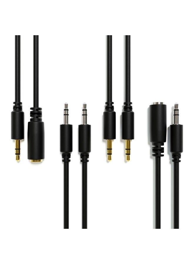 ExcelValley Audio AUX Extension Cables Leads - Stereo Mini Jack TRS 3.5mm 1/8" [Nickel Plated | Male to Male | 60 cm - 23.62"] - Image 3