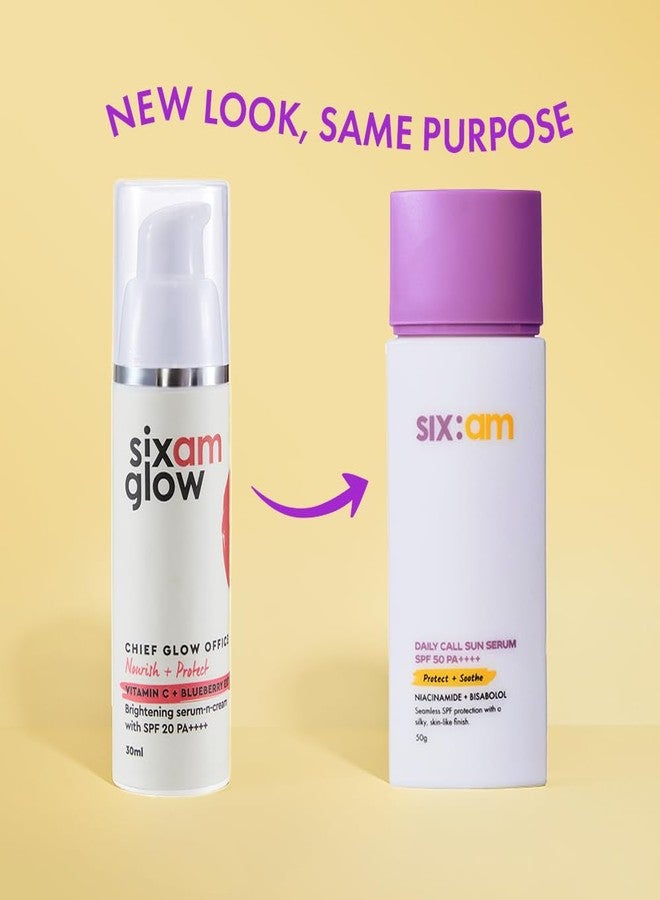 توهج ستة واقي الشمس الكوري SIX:AM 3 في 1 بعامل حماية SPF 50 PA++++ مع 2% نياسيناميد وبيسابولول | واقي شمس مضاد للشيخوخة ومُفتّح للبشرة الحساسة والدهنية والجافة | سيروم خفيف الوزن وغير لزج + مرطب + واقي شمس لحماية مثالية من أشعة الشمس | لا يترك أي أثر أبيض - Image 4