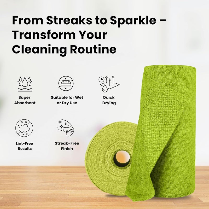 Straame Microfiber Cloth Roll - Ultra-Absorbent, Lint-Free Cleaning Towels in Assorted Colors - Image 3
