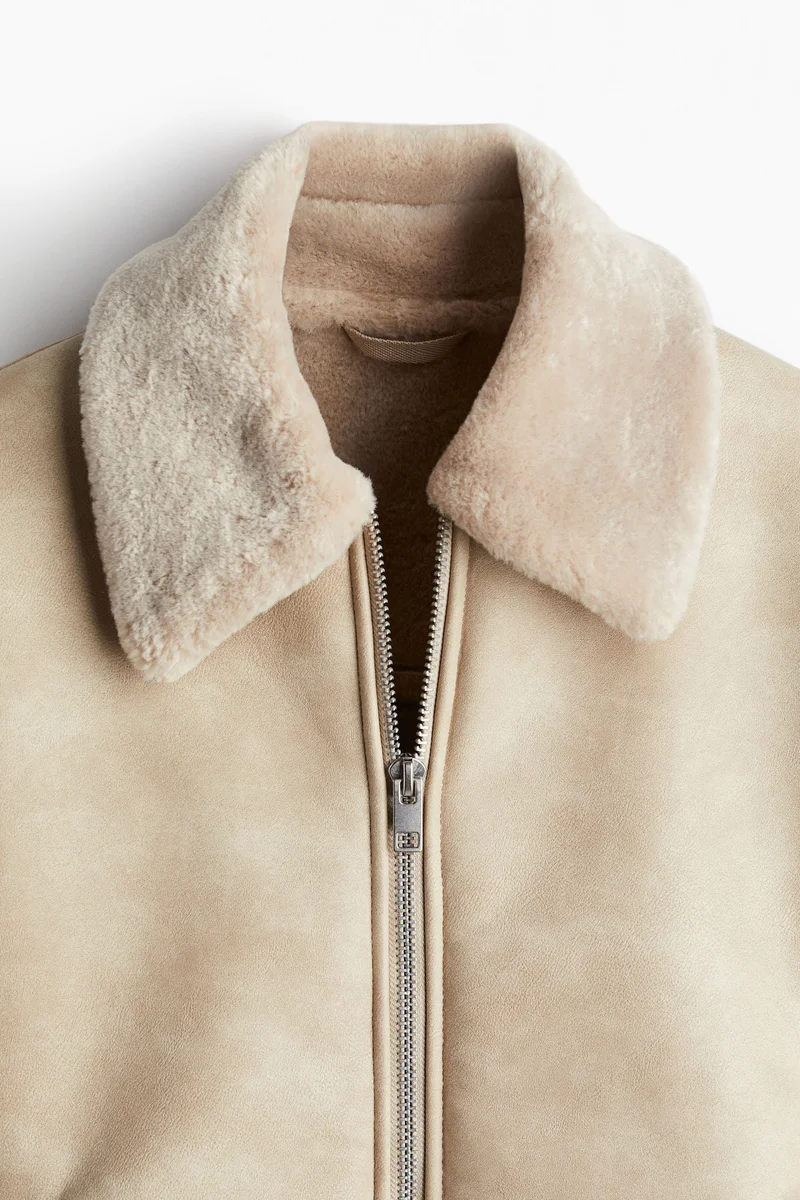H&M Regular Fit Teddy-lined jacket