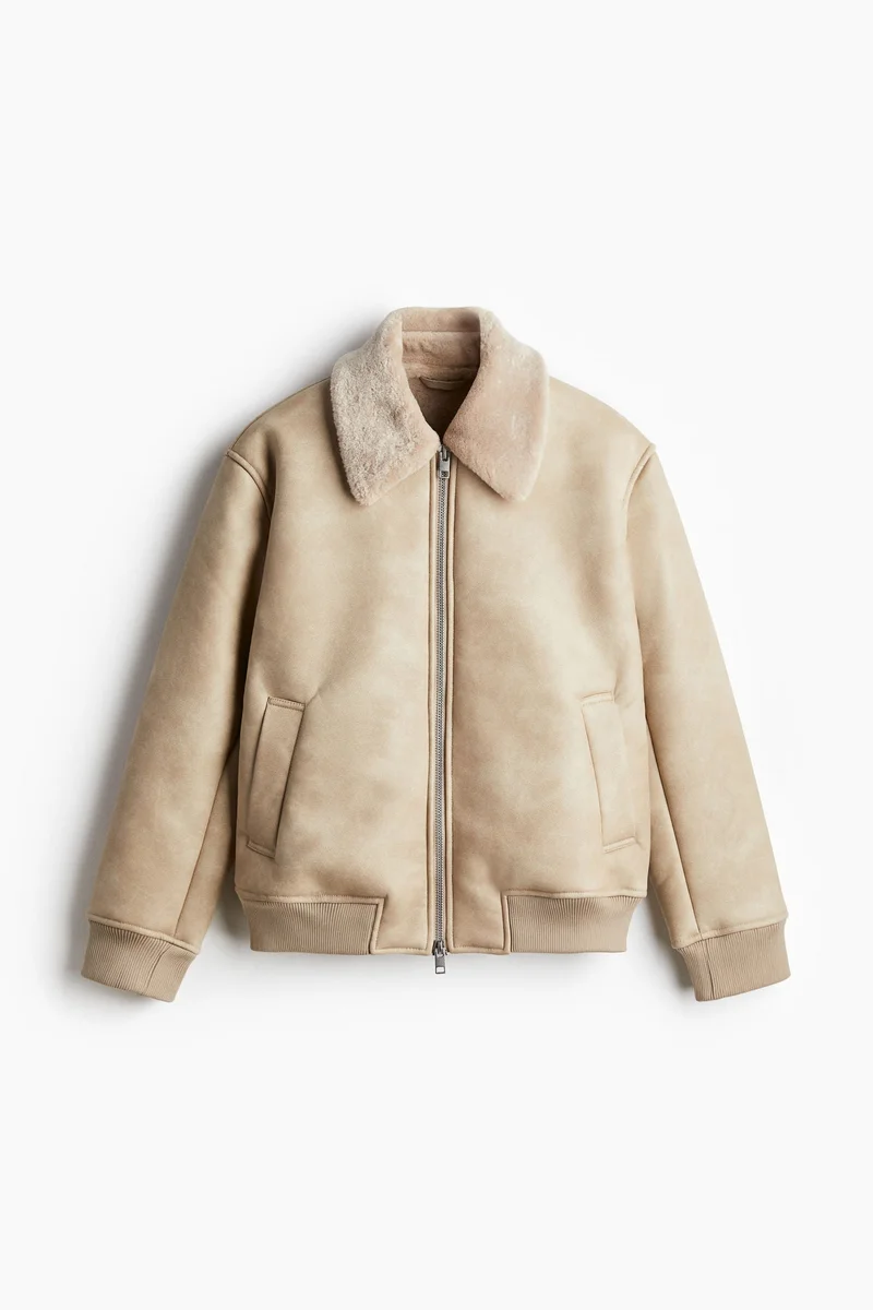 H&M Regular Fit Teddy-lined jacket