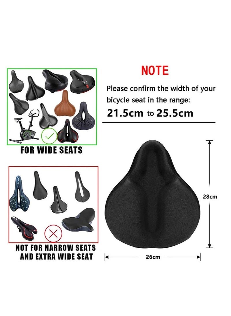 BAEKO Exercise Bike Seat Cushion Cover, Bicycle Saddle Cover with Wide Foam and Extra Soft Gel Padded for Women and Men - Image 2