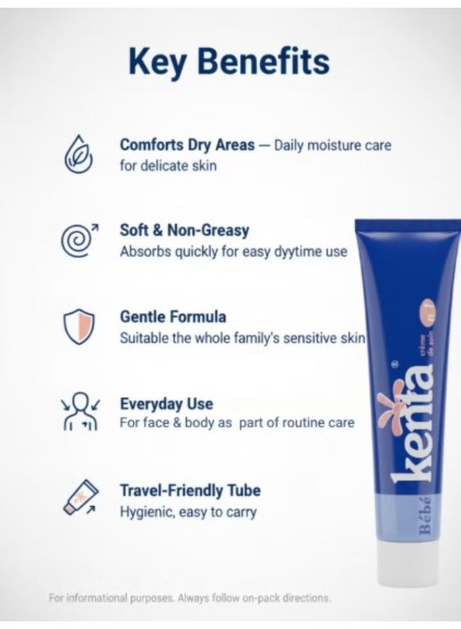 kenta Bebe Kenta Cream, Gentle Moisturizing Cream Sensitive Skin, Soothes Dryness, Redness & Irritation 30g - Image 2