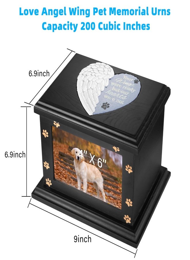 ADMLC Pet Memorial Urns for Dogs or Cats Ashes, XLarge Wooden Funeral Cremation Urns with Photo Frame, Keepsake Memory Box - Image 2