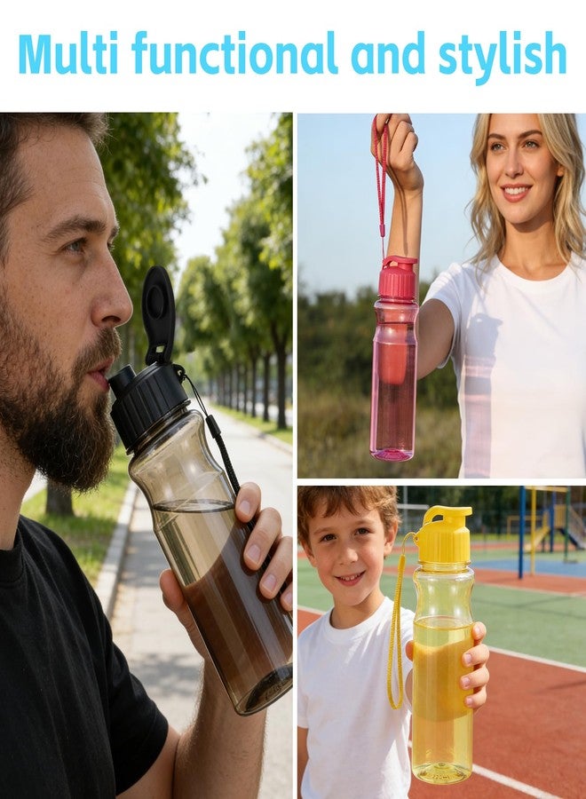 Wenceda 20 Packs Water Bottle Bulks 17 oz Plastic Sports Water Bottles Bulk Reusable Large Bottles with Leak Proof Pull Top Cap for Fitness Gym Travel - Image 4