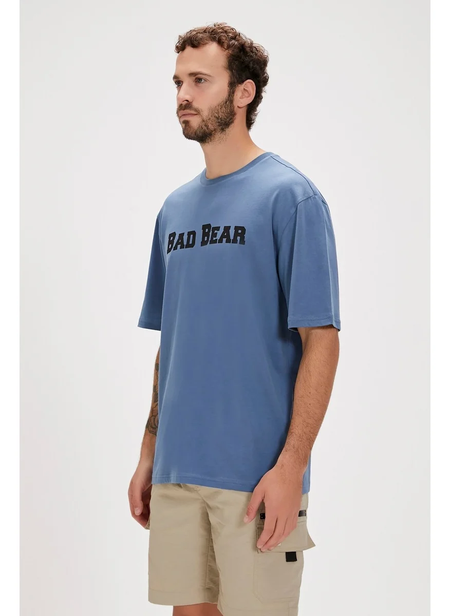 باد بير Title Element Blue Logo Printed Basic Men's T-Shirt