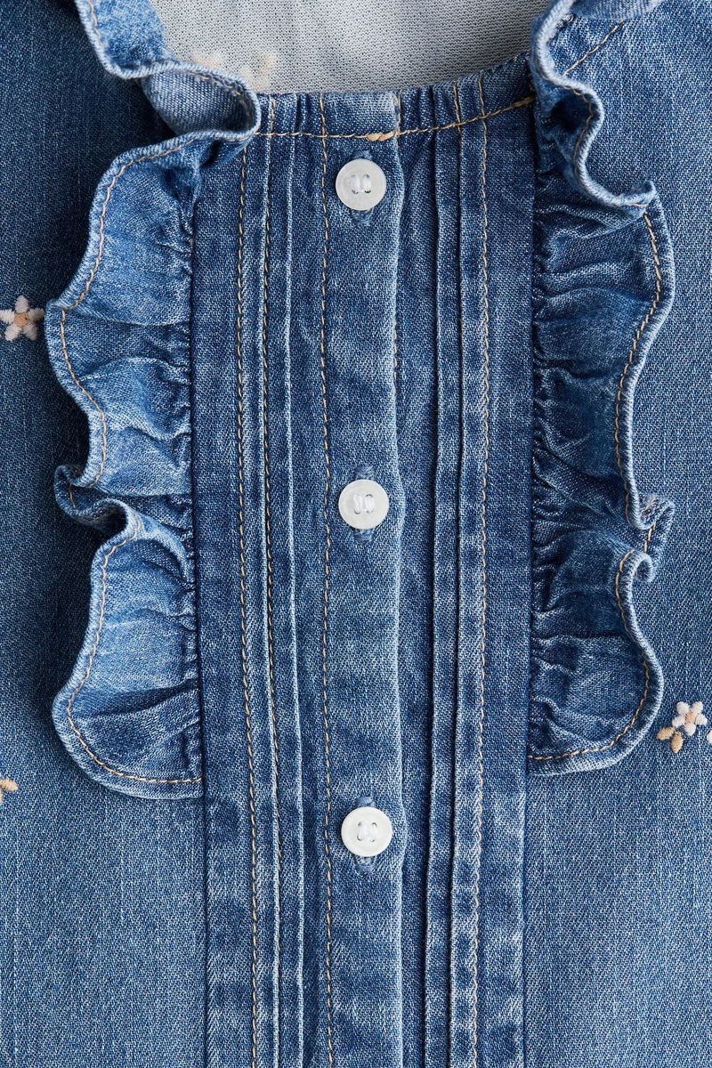 H&M Embroidery-detail denim blouse