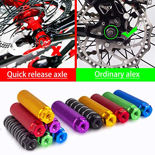 SMALLSTARIII Bike Pegs 2Pcs Aluminum Alloy Anti-Skid Lead Foot Bicycle Pegs 3/8 inch Axles - Image 5