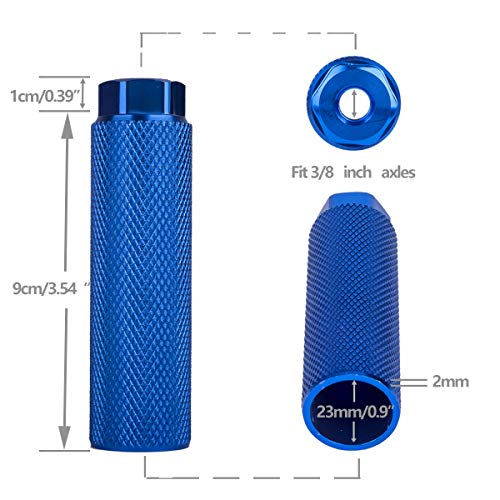 SMALLSTARIII Bike Pegs 2Pcs Aluminum Alloy Anti-Skid Lead Foot Bicycle Pegs 3/8 inch Axles - Image 3