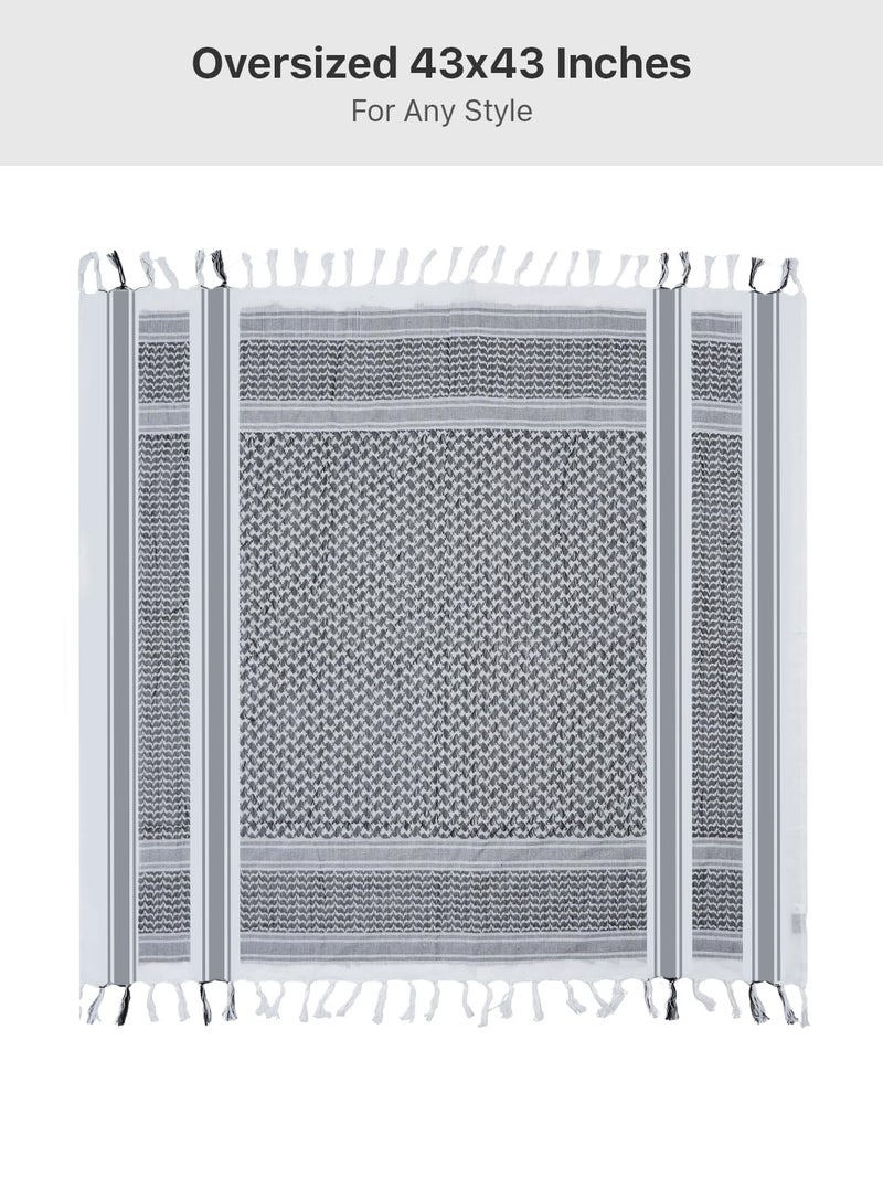 Free Soldier شال فري سولجر عسكري شماغ تكتيكي صحراوي كوفية رأس ورقبة للرجال والنساء (أبيض) - Image 4