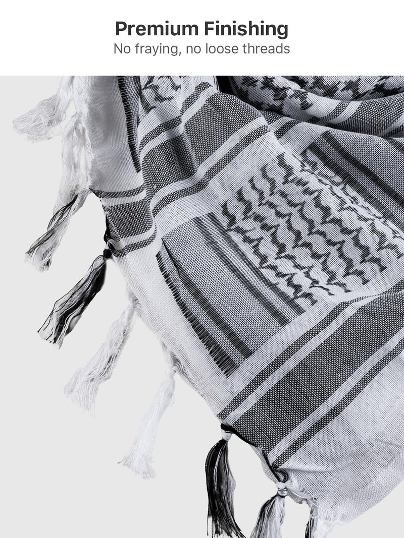 Free Soldier شال فري سولجر عسكري شماغ تكتيكي صحراوي كوفية رأس ورقبة للرجال والنساء (أبيض) - Image 3