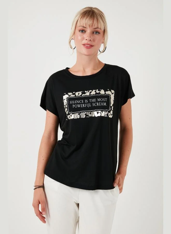 Lela Lela Printed Crew Neck Regular Fit T-Shirt Women's T-Shirt 6671007