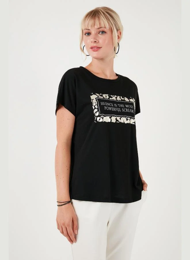 Lela Lela Printed Crew Neck Regular Fit T-Shirt Women's T-Shirt 6671007