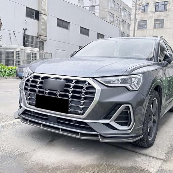 FINMOKAL Carbon Fiber Look Front Bumper Lip Spoiler Splitter Body Kit Compatible with Audi Q3 F3 Sline 2019 2020 2021 2022-2024 - Image 3