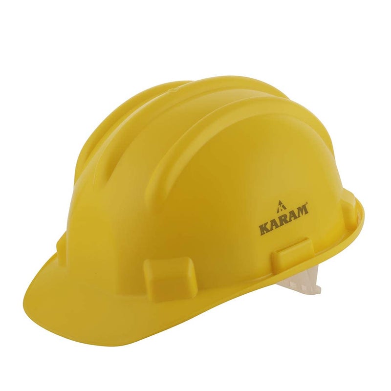 KARAM PN501 Safety Helmet for Men Industrial and Construction Use| Manual Adjustment Type with Adjustable Chin Strap| Triple Corrugation and is Certified Safety Helmet Yellow - Image 5
