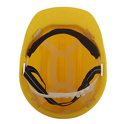 KARAM PN501 Safety Helmet for Men Industrial and Construction Use| Manual Adjustment Type with Adjustable Chin Strap| Triple Corrugation and is Certified Safety Helmet Yellow - Image 2