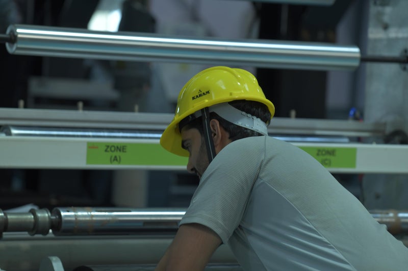 KARAM PN501 Safety Helmet for Men Industrial and Construction Use| Manual Adjustment Type with Adjustable Chin Strap| Triple Corrugation and is Certified Safety Helmet Yellow - Image 4