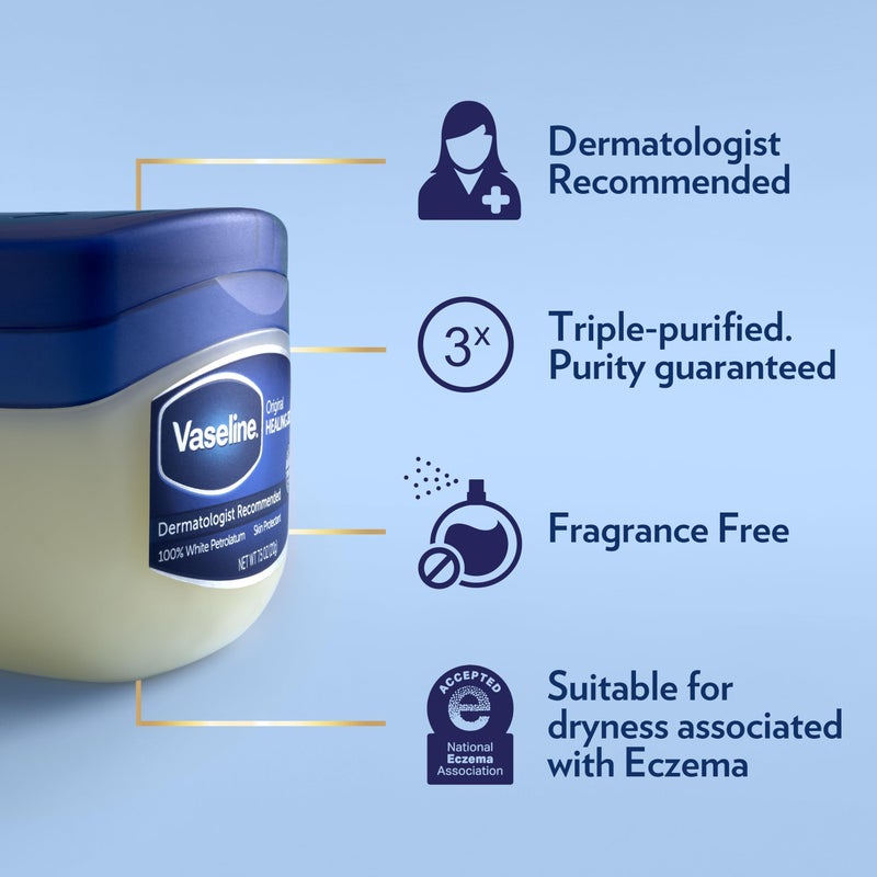 Vaseline Petroleum Jelly Travel-Size 2-Pack â€“ Hypoallergenic Skin Protectant, Unscented Healing Ointment for Beauty & Personal Care, 1.75 Oz Ea - Image 3